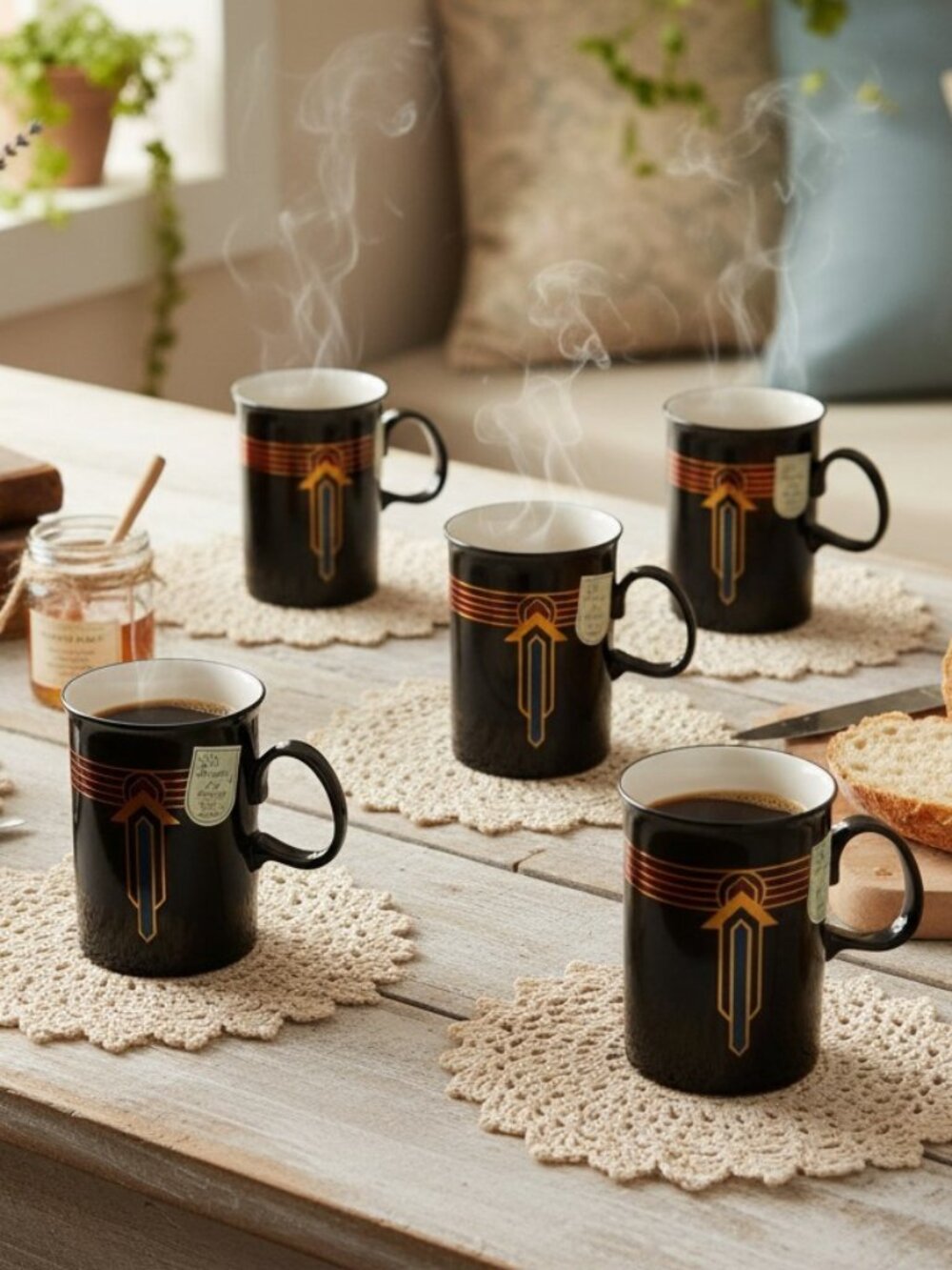LUXOR Philip Landamore Design Porcelain Dunoon‎ Ceramics Scotland Set of 6